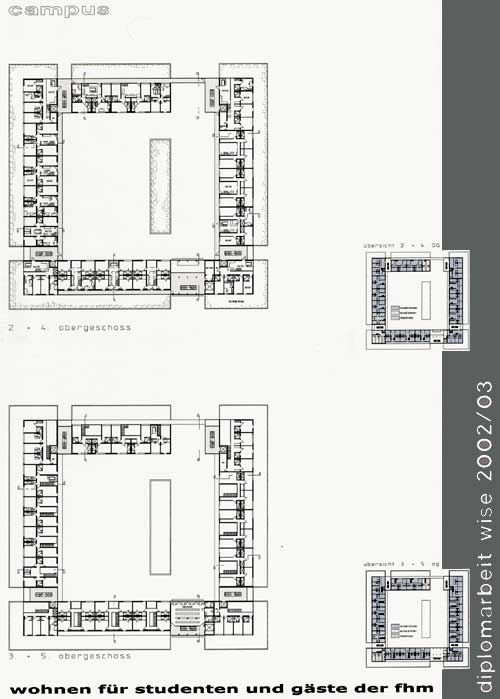 Wohnen fr Studenten und Gste der FHM - Diplomarbeit Architekturstudium Blatt 3 von 5