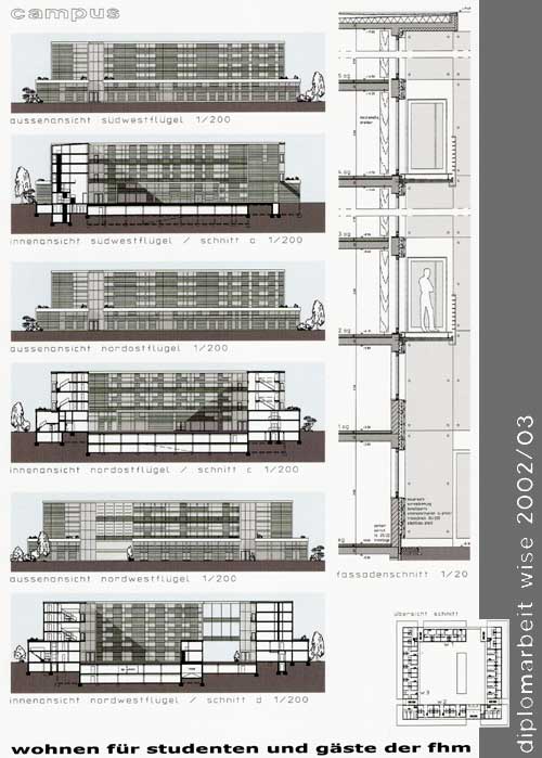 Wohnen fr Studenten und Gste der FHM - Diplomarbeit Architekturstudium Blatt 5 von 5